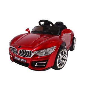 Four wheels light electric kids car with 2.4G remote control ride on car two seater baby ride on cars with push handle