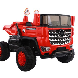 2.4G remote control plastic baby toy dump truck 12 volt electric big seat kids ride on car