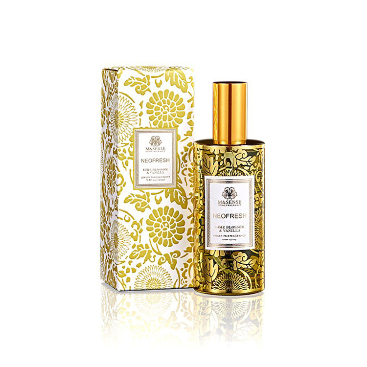 M&Sense Private Label Custom Blossom & Vanilla Golden Foil Luxury Home Fragrance Room Spray