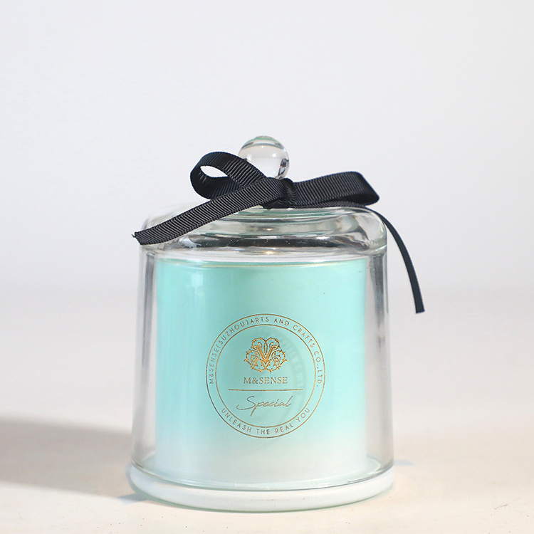 M&SENSE Sea Collection Luxury Custom Glass Small Scented Candle With Covers