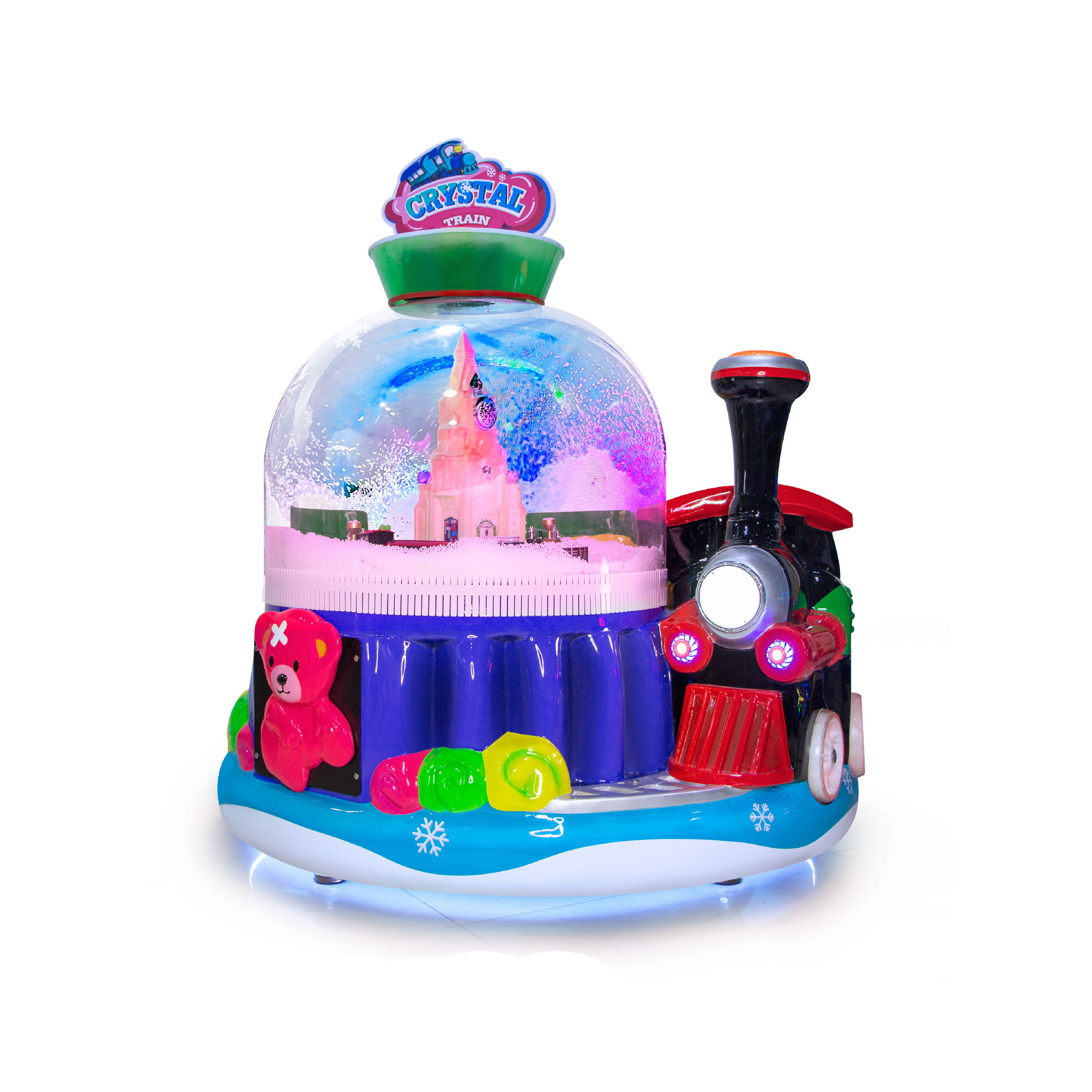 Crystal mini train amusement game kiddie Rides swing car Coin operated fiberglass machine game for sales indoor kids park