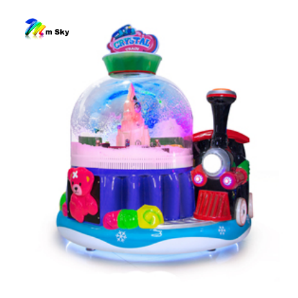 Crystal mini train amusement game kiddie Rides swing car Coin operated fiberglass machine game for sales indoor kids park