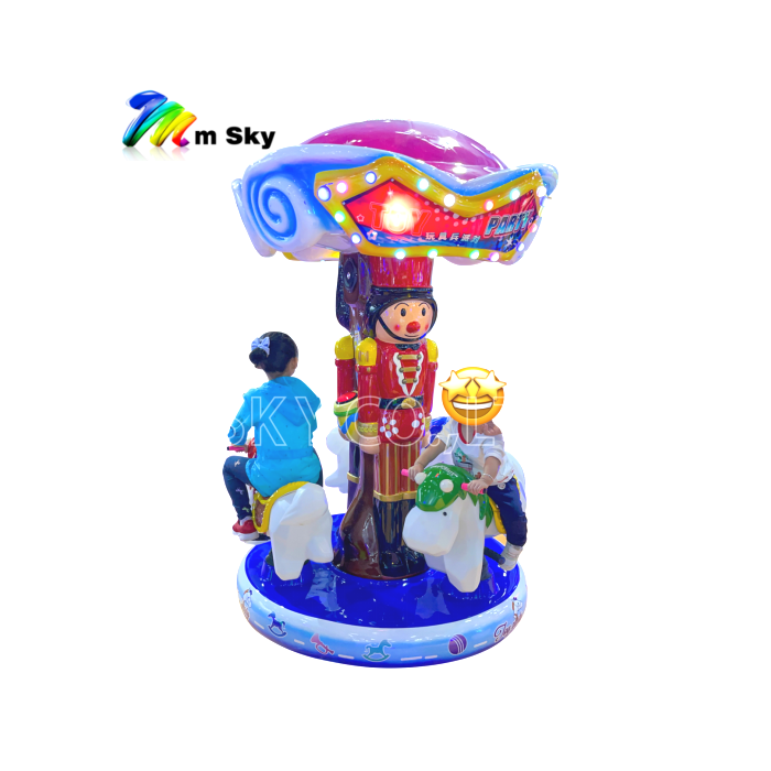 Frp Carousel Merry-go-round Amusement Kids Indoor Musical Playground Coin Kiddie Rides on for Sale Operated Fiberglass