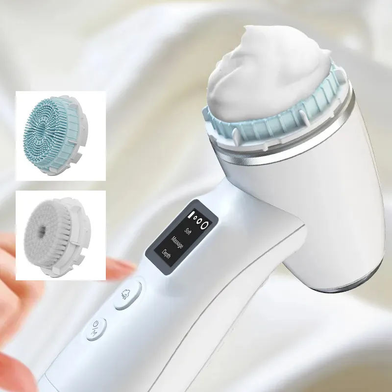 Electric Makeup Remover Brush Spin Facial Cleansing Brush Face Wash Deep Clean Electric Silicone Face Cleaning Brush