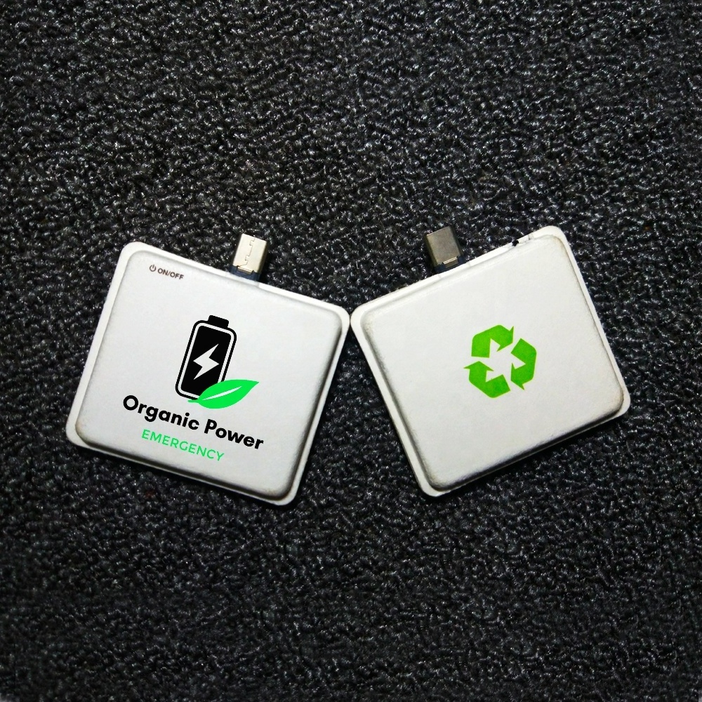 Organic power emergency single use charger  mini power bank one time charger