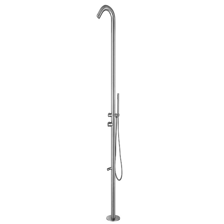 Outdoor Shower ML9002 Stainless Steel All Matt Outdoor Pool Shower Round Simple Mixer Outdoor Shower Column