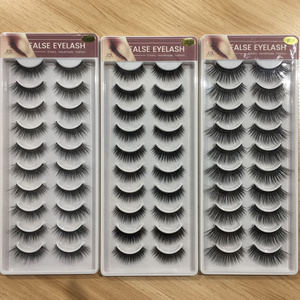 MAANGE wholesale 10 pairs handmade soft false eyelashes custom soft 3d mink lashes vendor full strip lashes full strip eyelashes