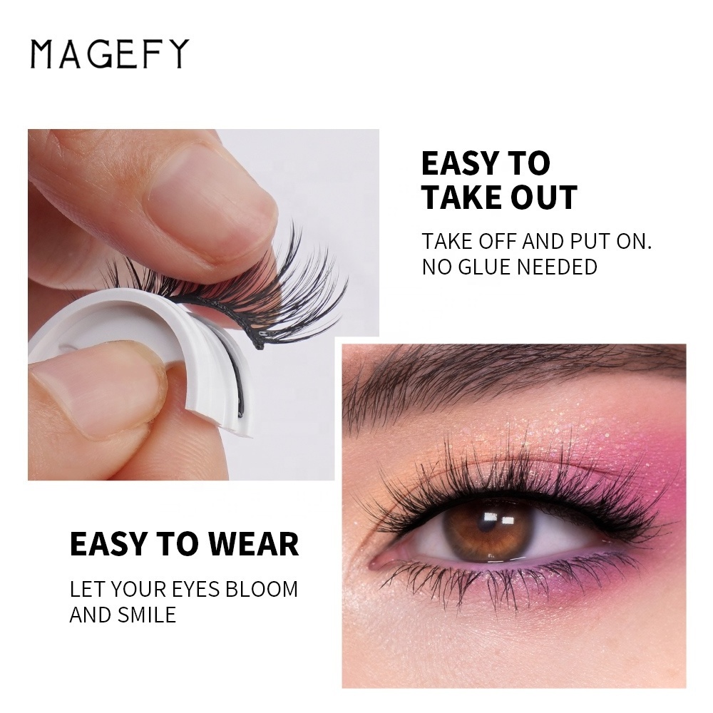 MAANGE single pair full strip eyelashes handmade silk cat eye lashes hot selling self adhesive lashes