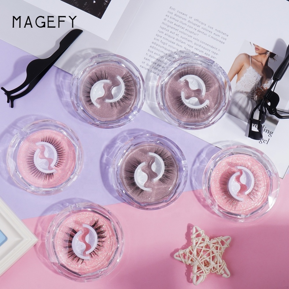 MAANGE single pair full strip eyelashes handmade silk cat eye lashes hot selling self adhesive lashes