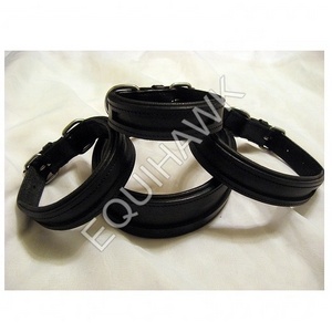 SMART HIGH QUALITY LEATHER DOG COLLAR WITH EMPTY CHANNEL SOFTY LEATHER PADDING IRON BUCKLES PET COLLAR