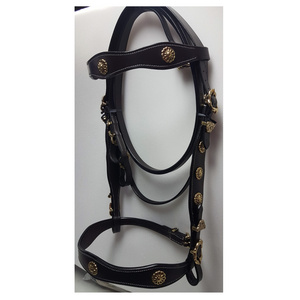 SMART SPANISH LEATHER  HORSE BRIDLE WITH MATCHING MARTINGALE INCLUDED LEATHER REINS/ TOP SELLING HORSE BRIDLE