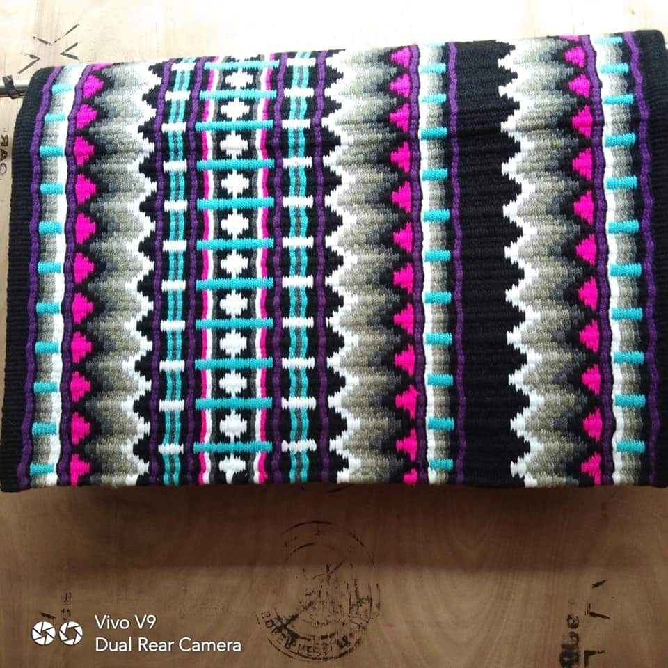 Western woolen Blankets with leather patch/ Wholesale western woolen saddle blankets /Top Selling Woolen Blankets