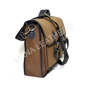 LIGHTWEIGHT PREMIUM QUALITY CANVAS MENS BAG WITH SHOULDER STRAPS BRASS HARDWARE/CUSTOM DESIGN CANVAS BAG