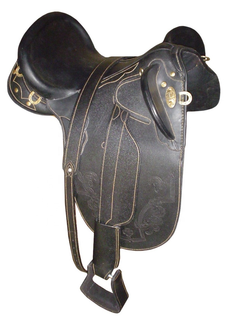 SMART SYNTHETIC STOCK HORSE SADDLE WITH HORN MADE ON WOODEN TREE WITH COMPLETE MOUNT COLOR BLACK BROWN TAN LONDON PINK