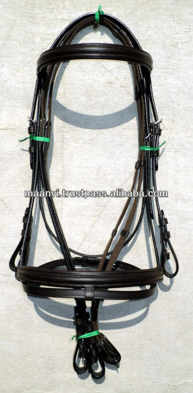 LIGHTWEIGHT LEATHER HORSE BRIDLE WITH SOFTY PADDED NOSEBAND STAINLESS STEEL BUCKLES/ CUSTOM DESIGN LEATHER HORSE BRIDLE