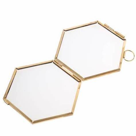 Best Quality Brass Photo Frame Handmade Photo Holder Hexagon Shape Designer New Glass Photo Frame