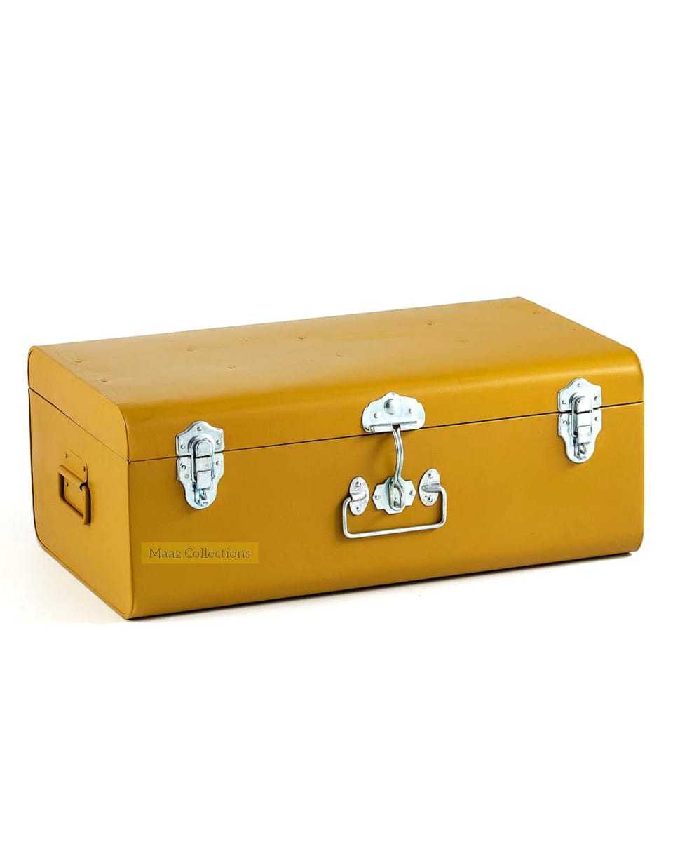 NewTrunk Box for Storage Decorative Storage Metal Trunk with Locks and Handles