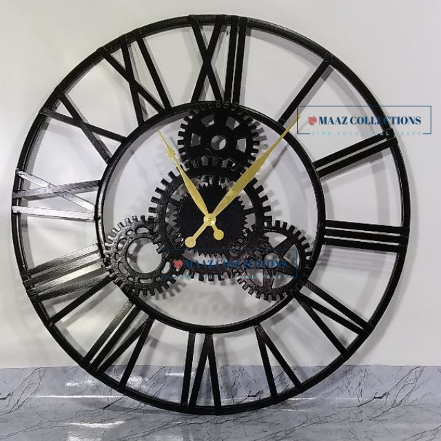 High quality Wholesale custom metal wall clock Wall hanging large round roman numeral quartz watch wall clock