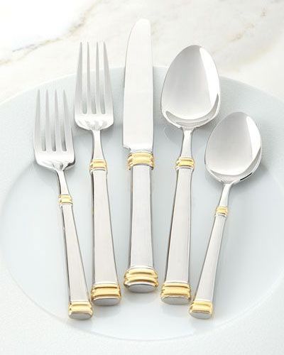 Wholesale Supplies Metallic Cutlery Sets New Arrival Italian Style Metal Fancy Silverware For hotel And Restaurants Accessories