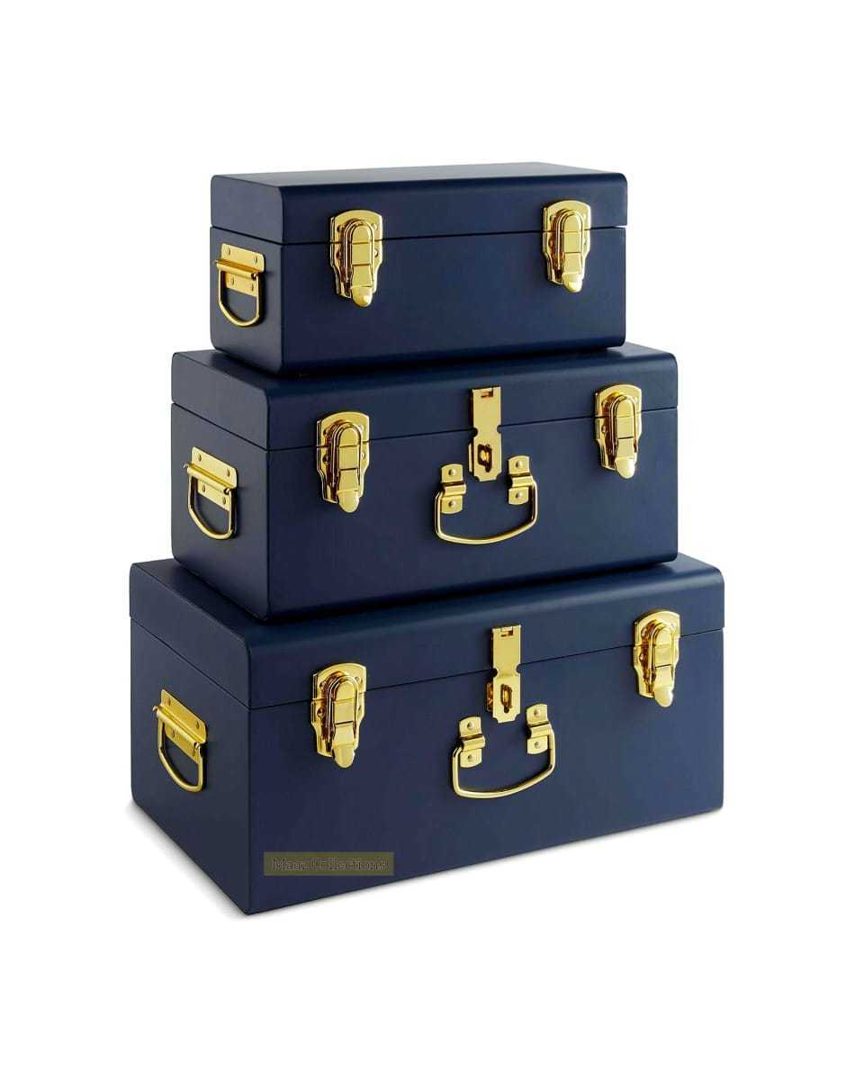 NewTrunk Box for Storage Decorative Storage Metal Trunk with Locks and Handles wholesale