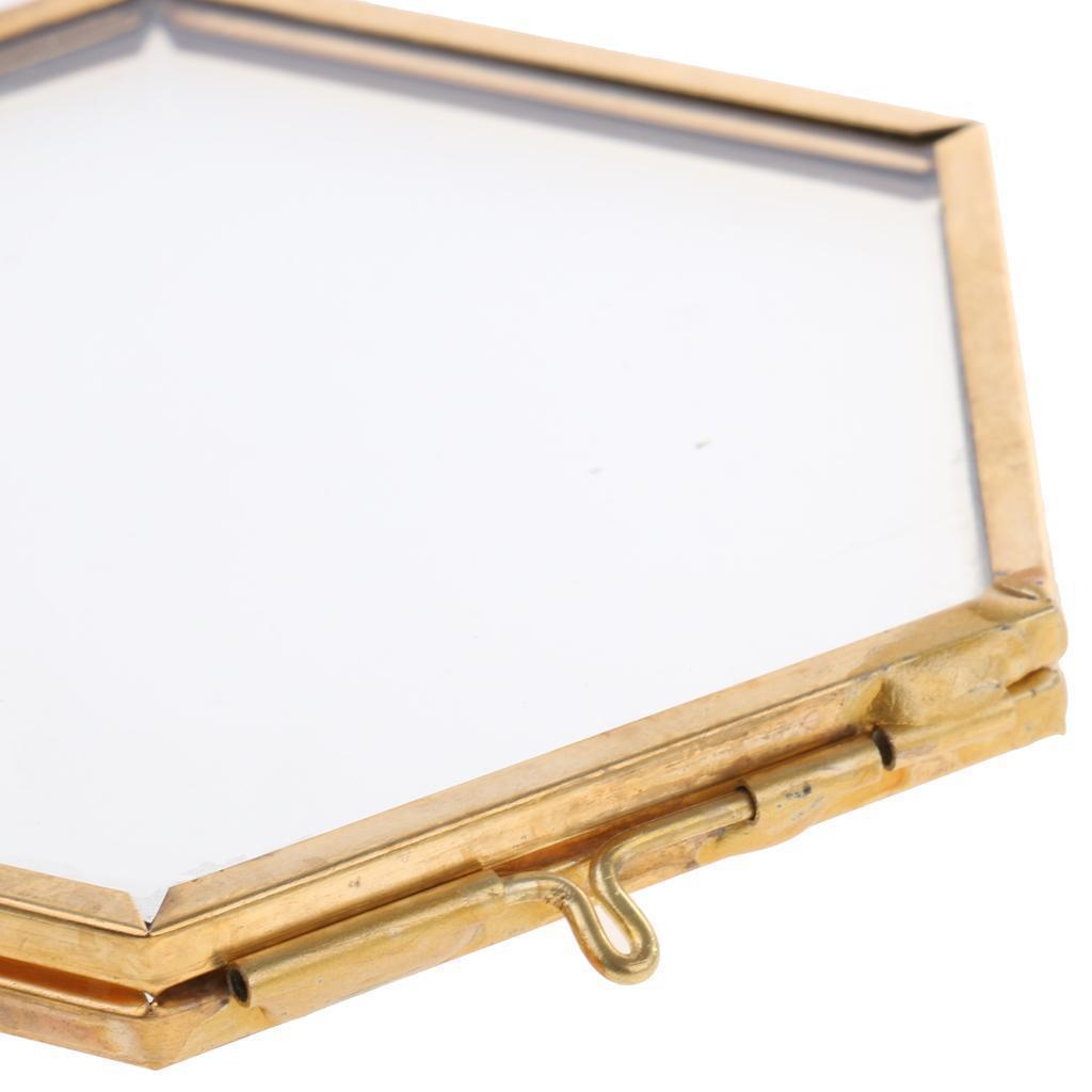 Best Quality Brass Photo Frame Handmade Photo Holder Hexagon Shape Designer New Glass Photo Frame