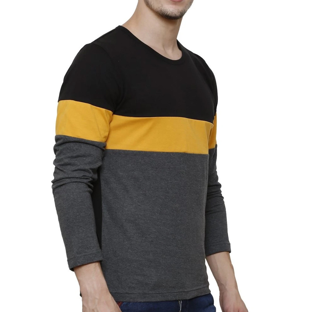 Wholesale all Size Mens Clothing 65% Cotton Polyester O-Neck Men Full Sleeve Multi color T Shirt high quality shirt for men