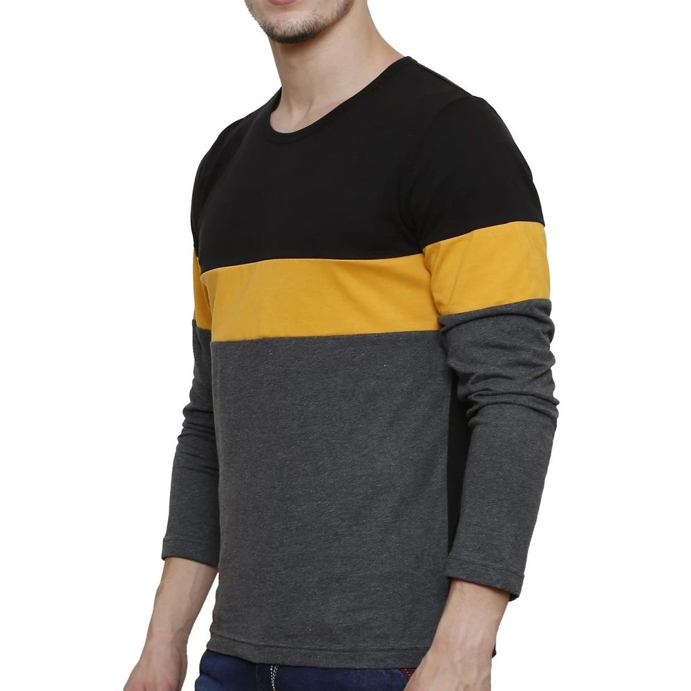 Wholesale all Size Mens Clothing 65% Cotton Polyester O-Neck Men Full Sleeve Multi color T Shirt high quality shirt for men