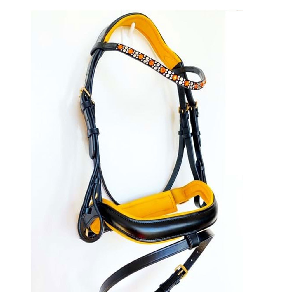 Heavy duty equestrian horse riding products solid color leather horse racing bridles hot sale products