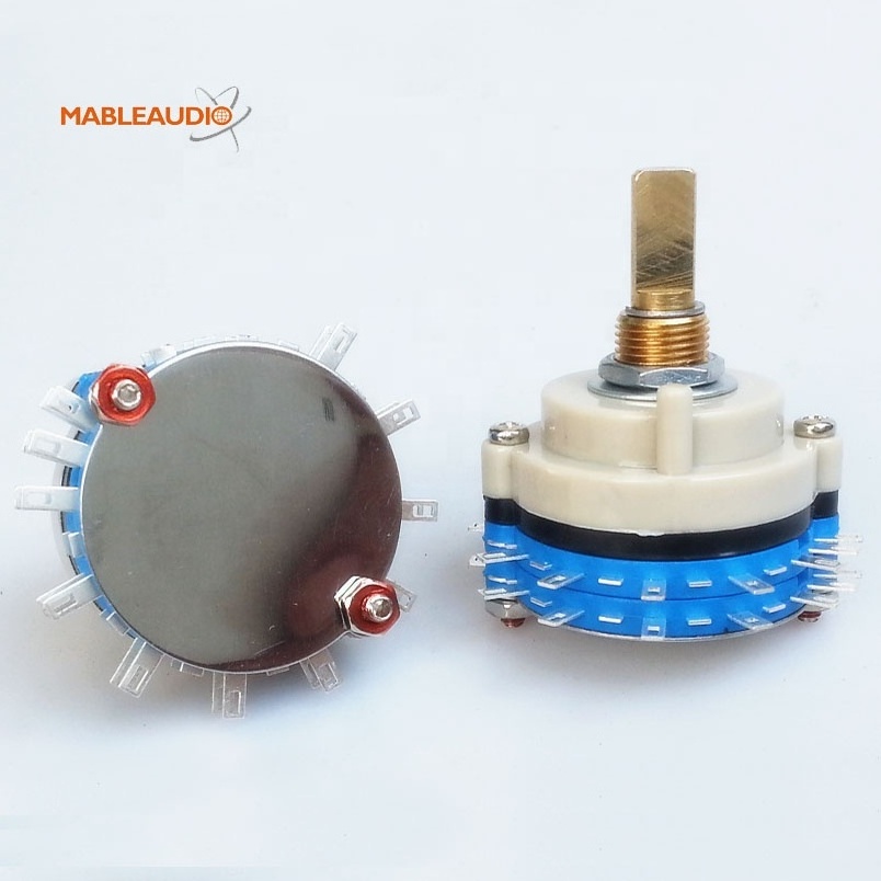 New Taiwan-made rotary band switch 2x10 2 poles 10 positions Volume Knob switch ROTARY SWITCH Attenuator Potentiometer