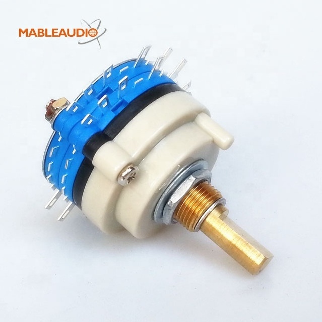 New Taiwan-made rotary band switch 2x10 2 poles 10 positions Volume Knob switch ROTARY SWITCH Attenuator Potentiometer