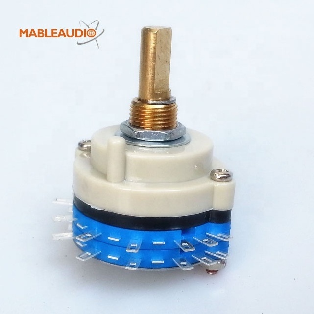 New Taiwan-made rotary band switch 2x10 2 poles 10 positions Volume Knob switch ROTARY SWITCH Attenuator Potentiometer