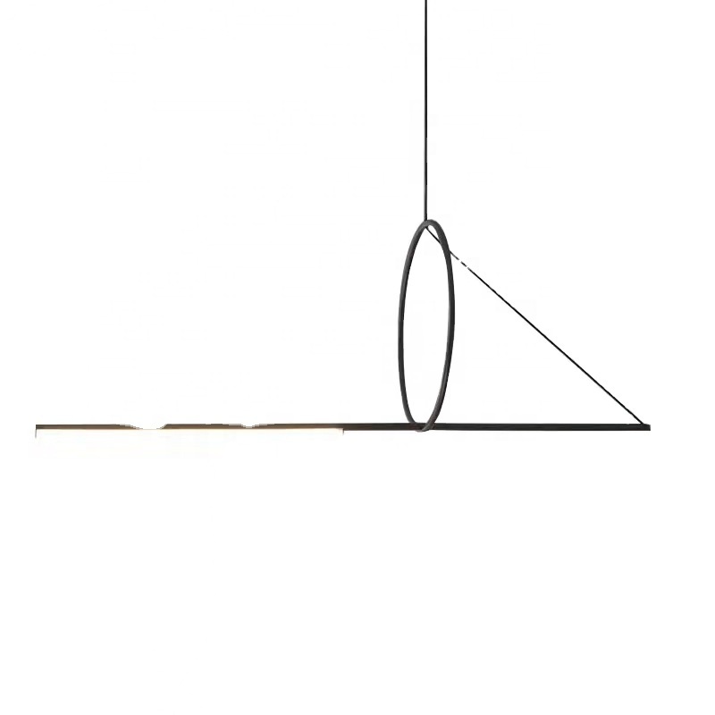 Nordic minimalist creative geometric line lights living room dining room bar light bar model room long design sense chandelier