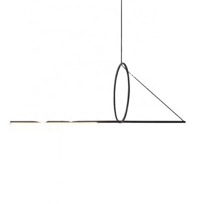 Nordic minimalist creative geometric line lights living room dining room bar light bar model room long design sense chandelier