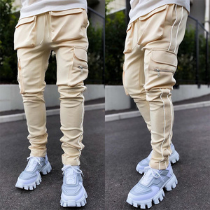 Men's Casual Pants popular logo Large Size Straight-leg Reflective Multi-Pocket Cargo Pants Men's Sports Pants