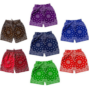 New arrivals summer fashion mens street wear short pants stylish vintage bandana print short casual shorts for men