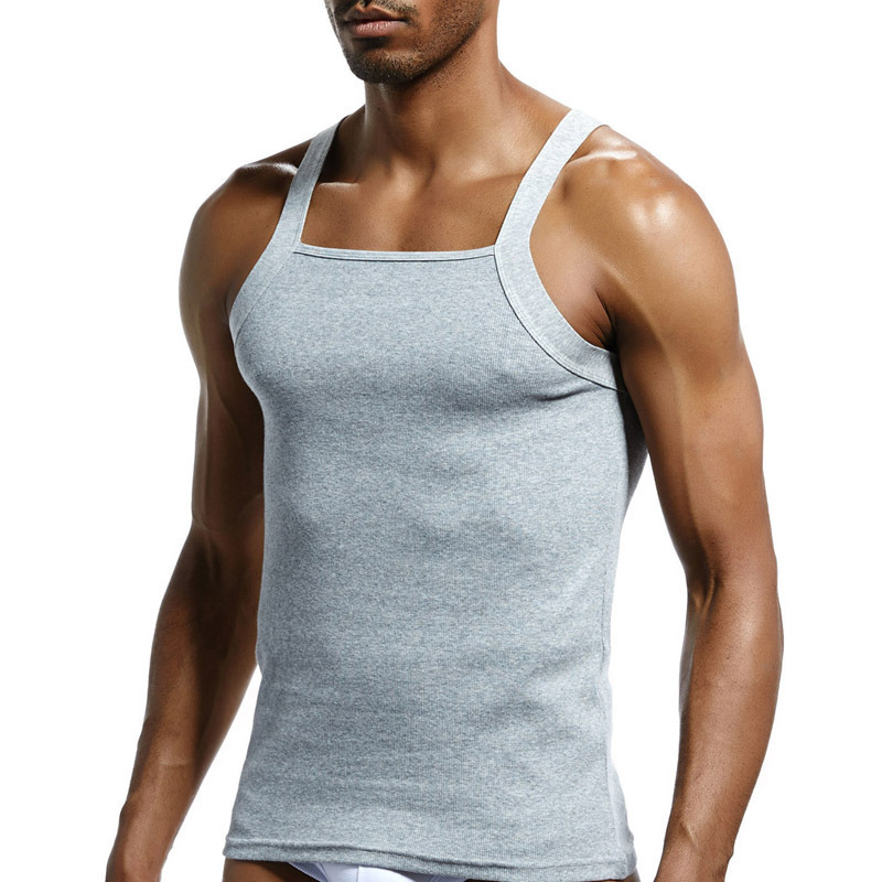 King Mcgreen Star Men Square Cut Tank Tops G-Unit Cotton Ribbed Undershirts Muscle Tank Sleeveless Comfort Stretch Workout Vest