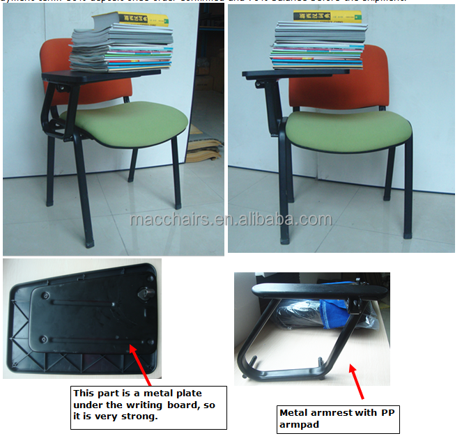 School Student Training Table And Chair With Writing Pad 4003 Series rotation training tablet chair sillas para colegio