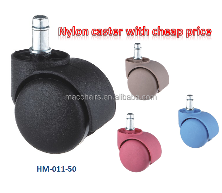 Hot selling office chair wheels  nylon plastic heavy duty adjustable casters/removable caster wheels for chairs esd