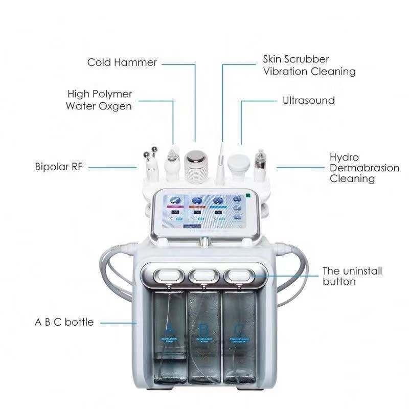 portable H2O2 Hydra Oxyg Skin Care 6 in 1 Facial Deep Cleansing Machine