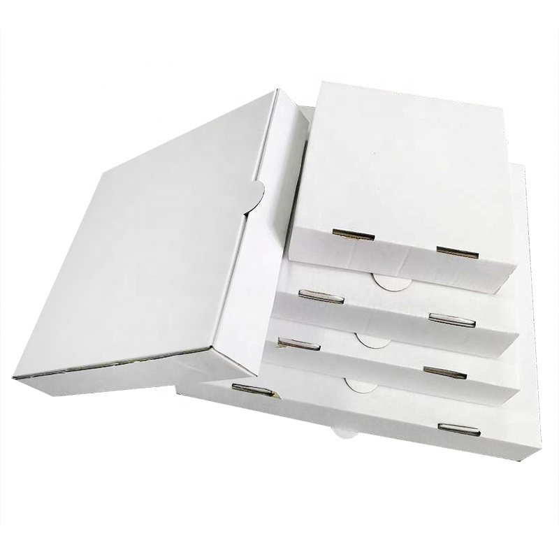 White Colors Paper Burger Pizza Boxes Wholesale Custom Printed Takeaway to Go 4 6 8 10 12 16 Inch 27 32 Cm Pizza Box