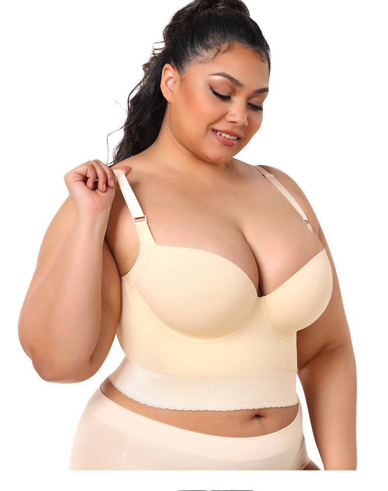 King Mcgreen Star Back Smooth Out Shaper Bra Plus Size Wide Band Bras Shapewear Back Fat Smooth Underwear Top Breast F Cup