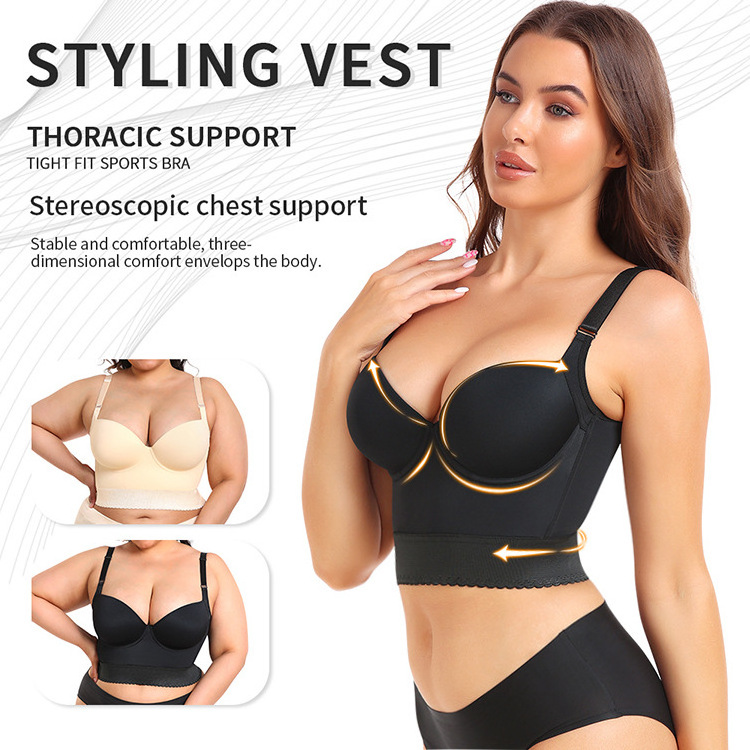 King Mcgreen Star Back Smooth Out Shaper Bra Plus Size Wide Band Bras Shapewear Back Fat Smooth Underwear Top Breast F Cup