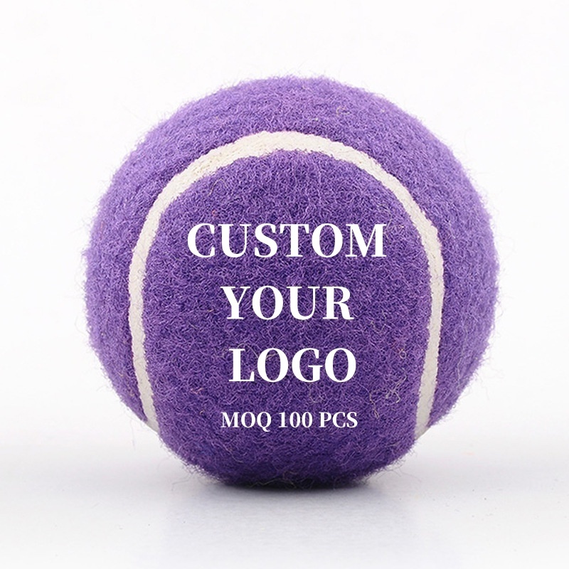 Custom logo colored polyester tennis balls cheap dog tenis balls pink purple orange black  bulk personalized color tenis ball