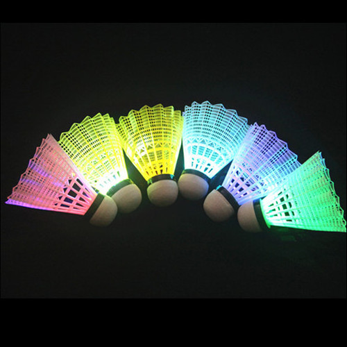 6Pcs Pack Dark Night Led Glowing Light Up Nylon Badminton Birdies Shuttlecocks Cheap For Indoor And Outdoor Badminton Fun