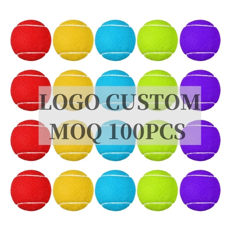 Custom logo colored polyester tennis balls cheap dog tenis balls pink purple orange black  bulk personalized color tenis ball