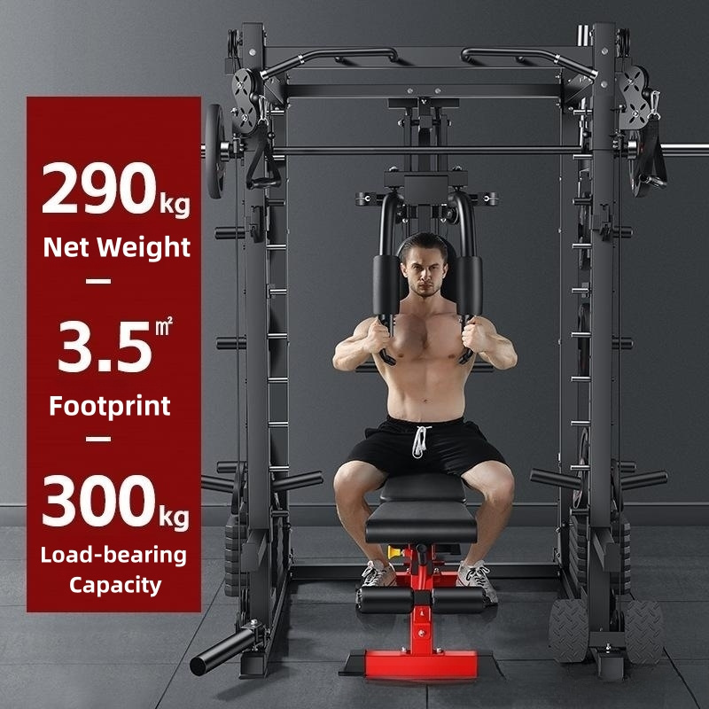 Commercial gym equipment  power cage heave duty dual cable crossover squat rack multifunction  home smith machine