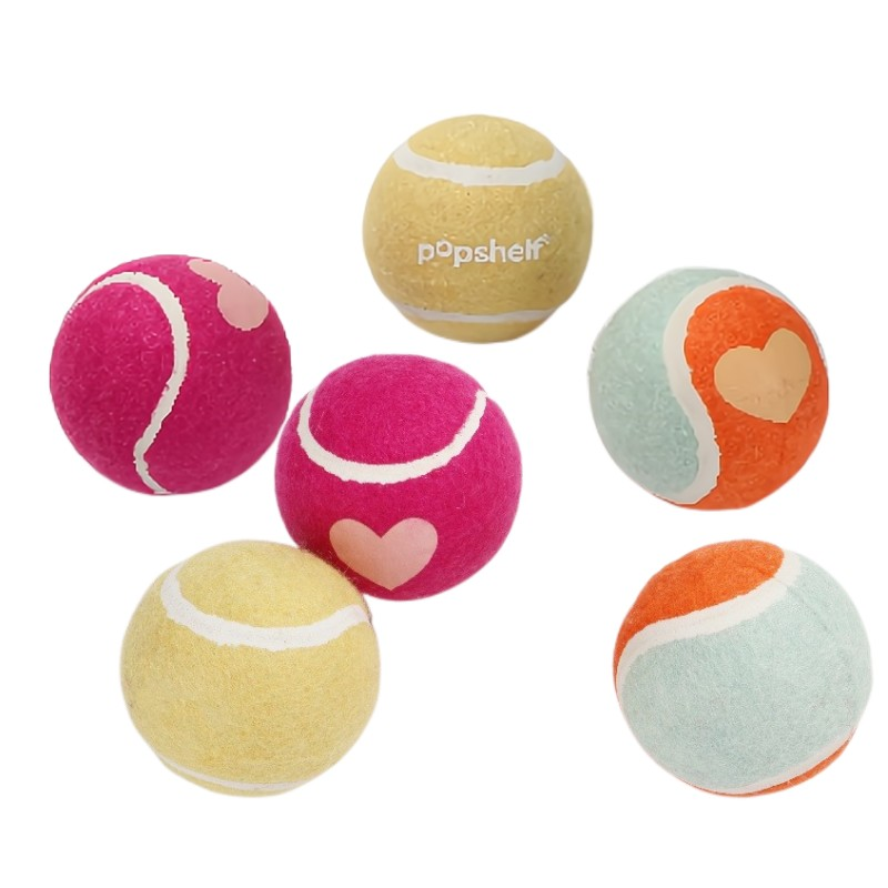 Custom logo colored polyester tennis balls cheap dog tenis balls pink purple orange black  bulk personalized color tenis ball