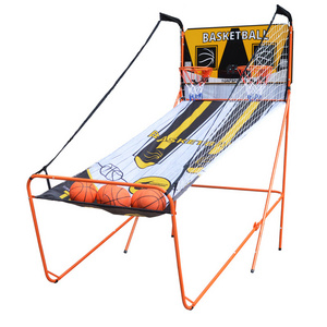 Easy fold indoor double shotout basketball arcade game with electronic scoreboard outdoor basketball shooting machine with hoop