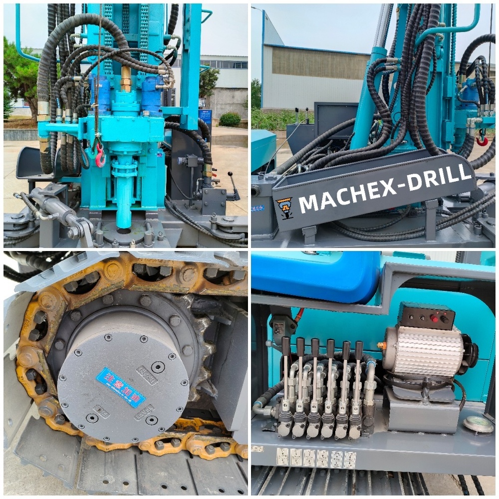 MACHEX 300 Meter Depp DTH Rock Geology  Drill Rig Crawler Water Well Drill Rig Air Compressor Drill Rig For Sale