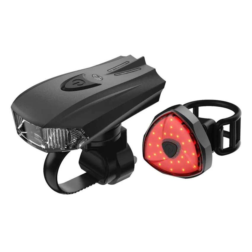 2023 Machfally New style popular Bicycle Accessories Flashlight Bike Headlight with black Taillight for outdoor